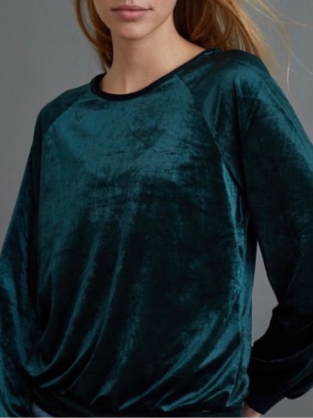 ☀️ MAUVE by Anthropologie Velvet Sweatshirt Top